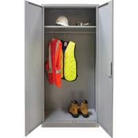 Armoire garde-robe, Acier, 36" la x 18" p x 72" h, Gris SPOC Demo