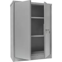 Counter-High Storage Cabinet, Steel, 2 Shelves, 42" H x 30" W x 15" D, Grey SPOC Demo