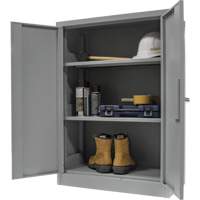Counter-High Storage Cabinet, Steel, 2 Shelves, 42" H x 30" W x 15" D, Grey SPOC Demo