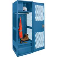 Casier pour &eacute;quipement avec porte, Acier, 24" la x 18" p x 72" h, Bleu fonc&eacute; SPOC Demo