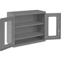 Wall-Mountable Storage Cabinet with Clearview Doors, 26-15/16" H x 29-7/8" W x 13-11/16" D, 2 Shelves, Steel, Grey SPOC Demo