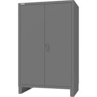 Cabinet with Recessed Pegboard Doors, Steel, 4 Shelves, 78" H x 48" W x 30" D, Grey SPOC Demo