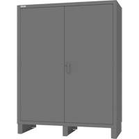 Wardrobe Cabinet with Standard Recessed Doors, Steel, 60" W x 24" D x 78" H, Grey SPOC Demo