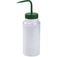 Flacon de lavage en poly&eacute;thyl&egrave;ne &agrave; large goulot avec bouchon en polypropyl&egrave;ne vert SPOC Demo