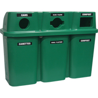 Recycling Containers Bullseye, Curbside, Plastic, 3 x 22 US Gal. SPOC Demo