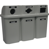 Recycling Containers Bullseye, Curbside, Plastic, 3 x 22 US Gal. SPOC Demo