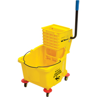 Seau et essoreuse pour vadrouille, Pression lat&eacute;rale, 9,5 gal. US (38 pintes), Jaune SPOC Demo