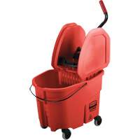 WaveBrake&reg; Mop Bucket & Wringer Combo Pack, Down Press, 8.75 US Gal.(35 Quart), Red SPOC Demo