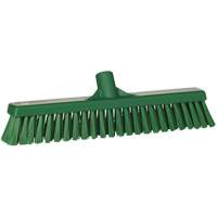Combo Bristle Push Broom Head, Coarse/Fine Bristles, 16-1/2", Polyester, Green SPOC Demo