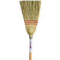 Lobby Corn Broom, 3-String, Wood Handle SPOC Demo