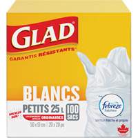 Small 25L Febreze Garbage Bags, Regular, 20" W x 20" L, White SPOC Demo