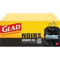 90L Garbage Bags, Regular, 30" W x 33" L, Black SPOC Demo
