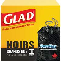 90L Garbage Bags, Regular, 30" W x 33" L, Black SPOC Demo