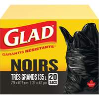 Sacs &agrave; ordures 135 L, R&eacute;gulier, 31" la x 42" lo, Noir SPOC Demo