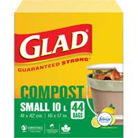 Petits sacs de compostage, R&eacute;gulier, 17" lo x 16" la, Brun, Capacit&eacute; de 10 L (3 gal.) SPOC Demo