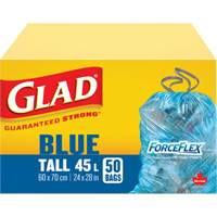 Sacs de recyclage 45 L, R&eacute;gulier, 24" la x 28" lo, Bleu SPOC Demo