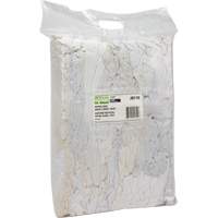 Recycled Material Wiping Rags, Cotton, White, 10 lbs. SPOC Demo