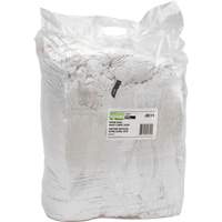 Recycled Material Wiping Rags, Cotton, White, 25 lbs. SPOC Demo