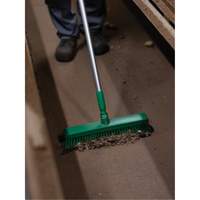 Push Broom Head, Fine/Stiff Bristles, 16-1/2", Polyester/Polypropylene, Green SPOC Demo
