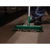 Push Broom Head, Fine/Stiff Bristles, 16-1/2", Polyester/Polypropylene, Green SPOC Demo