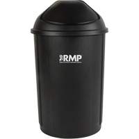 Bac &agrave; d&eacute;chets demi-rond avec couvercle, Poly&eacute;thyl&egrave;ne, 21 gal. US SPOC Demo
