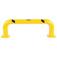Garde-corps &agrave; profil bas pour rayonnages, 4' la x 1,4' h, Jaune SPOC Demo