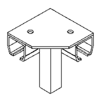 Raccord pour joint d'angle de 90° pour murs-rideaux mont&eacute;s au sol SPOC Demo