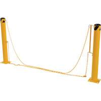 Dock Chain Barrier Bollard System, Steel, 42" H x 6-5/8" W, Yellow SPOC Demo