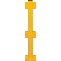 Poteau en ligne pour garde-corps l&eacute;gers, Acier, 42" h, Jaune s&eacute;curit&eacute; OSHA SPOC Demo