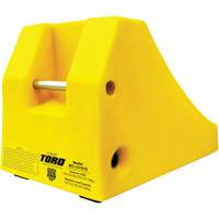 400 Ton Large Equipment Wheel Chock with Handle & Hole, Urethane, Yellow SPOC Demo