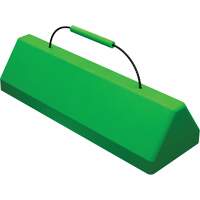 Checkers Safety SafeRay  Aircraft Wheel Chock with Cable Handle, Urethane, Fluorescent Green, 24" W x 8" D x 6" H SPOC Demo