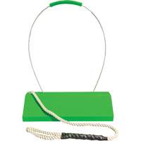 Checkers Safety SafeRay  Aircraft Wheel Chock with Loop Rope Ergonomic Handle, Urethane, Fluorescent Green, 24" W x 8" D x 6" H SPOC Demo