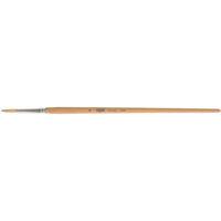 Pure White Bristle Round Marking Paint Brush, 7/32" Brush Width, White China, Wood Handle SPOC Demo