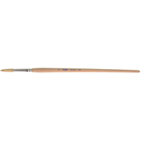 Pure White Bristle Round Marking Paint Brush, 9/32" Brush Width, White China, Wood Handle SPOC Demo