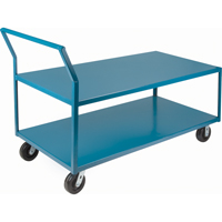 Heavy-Duty Low Profile Shop Carts, 2 Tiers, 30" W x 60" D x 41" H, 2400 lbs. Cap. SPOC Demo