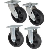 Caster Set, Rigid/Swivel, 6" (152.4 mm), Nylon, 2400 lbs. (1089 kg.) SPOC Demo
