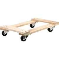 Wood Dollies - Medium-Duty, Polyolefin Wheels, 900 lbs. Capacity, 18" W x 30" D x 7" H SPOC Demo