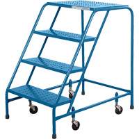 CSA Rolling Step Ladder, 4 Steps, 22" Step Width, 37" Platform Height, Steel SPOC Demo