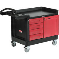 Armoires mobiles & centres de travail Trademaster, 4 tiroirs, 49" lo x 26-1/4" la x 38" h, Noir SPOC Demo
