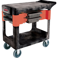Chariots &agrave; outils d'entretien, 2 tiroirs, 38" lo x 19-1/4" la x 33-3/8" h, Noir SPOC Demo