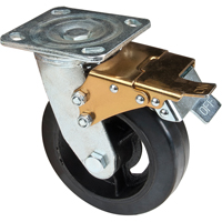 Mold-on Caster, Swivel with Brake, 6" (152.4 mm), Rubber, 550 lbs. (249 kg.) SPOC Demo