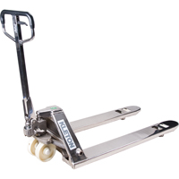 Manual Pallet Truck, Stainless Steel, 48" L x 27" W, 5500 lbs. Capacity SPOC Demo
