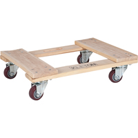 Hardwood Dolly, Polyurethane Wheels, 900 lbs. Capacity, 18" W x 24" D x 7" H SPOC Demo