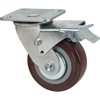 Roulette, Pivotant avec frein, 5" (127 mm), Polyur&eacute;thane, 650 lb (294 kg) SPOC Demo