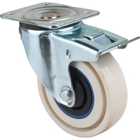 Roulettes sandwich, Pivotant avec frein, 4" (101,6 mm), Nylon, 440 lb (199,58 kg) SPOC Demo