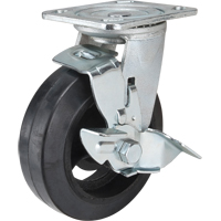 Roulette moul&eacute;, Pivotant avec frein, 6" (152,4 mm), Caoutchouc, 550 lb (249 kg) SPOC Demo