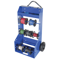 Portable Wire Reel Caddy, Steel, 4 Rod, 29" W x 47-5/16" H x 21-7/8" D, 300 lbs. Capacity SPOC Demo