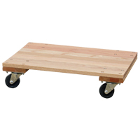 Solid Platform Wood Dolly, Rubber Wheels, 900 lbs. Capacity, 16" W x 24" D x 6" H SPOC Demo