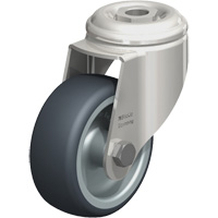 Stainless Steel Thermoplastic Elastomer Caster, Swivel, 3-1/8" (79.5 mm) Dia., 220 lbs. (100 kg.) Capacity SPOC Demo