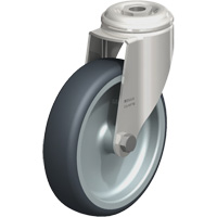 Stainless Steel Thermoplastic Elastomer Caster, Swivel, 5" (127 mm) Dia., 265 lbs. (120 kg.) Capacity SPOC Demo